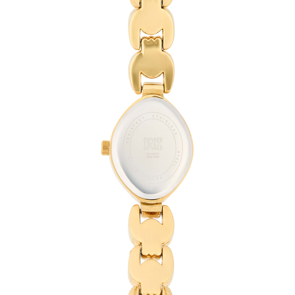 Back of teardrop gold watch